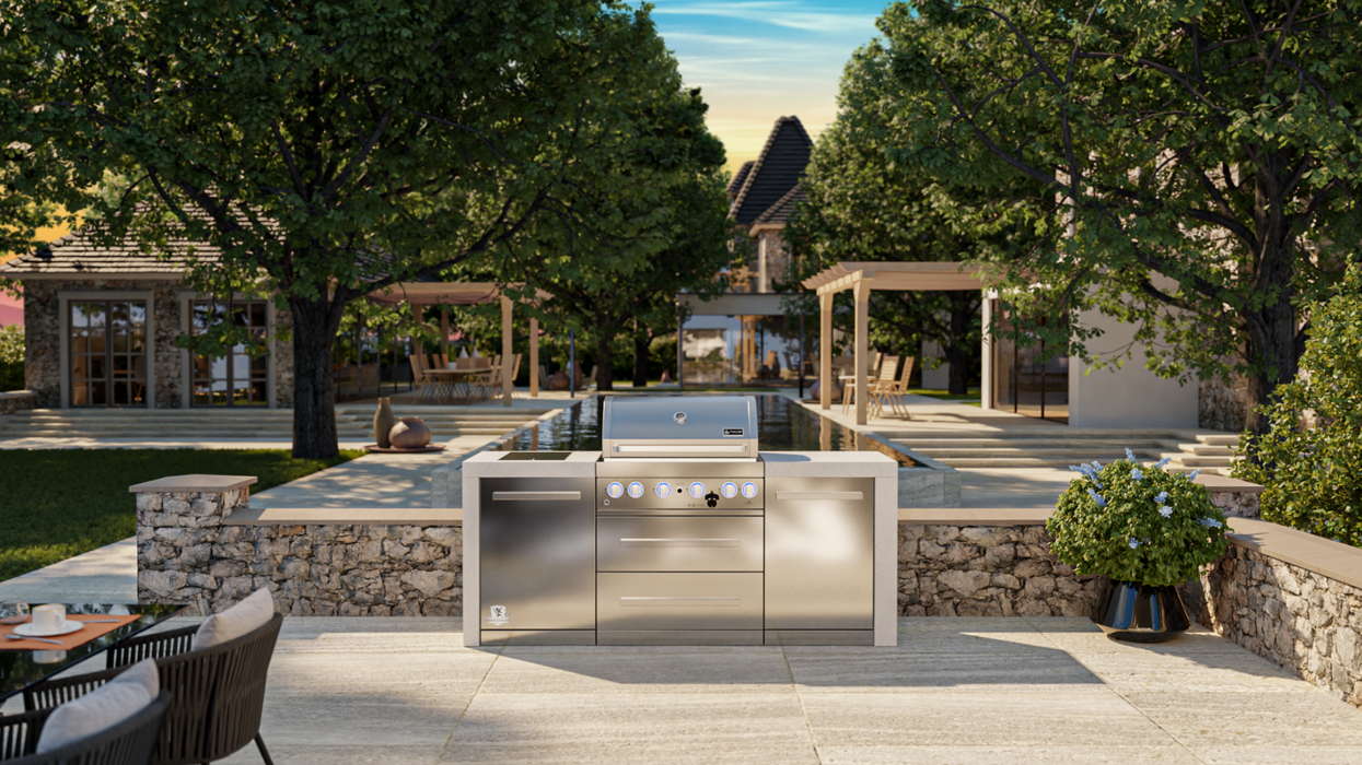 Mont Alpi Outdoor kitchen 4-burner Deluxe Island + Cover - 2.1M