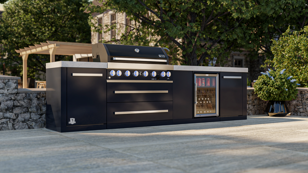 Mont Alpi Outdoor kitchen 805 Black Stainless Steel Island with Beverage Center MAi805-BSSBEV - 3.4M