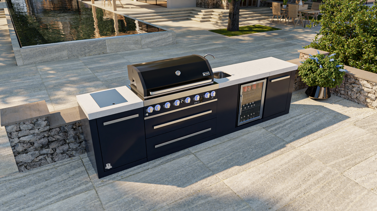 Mont Alpi Outdoor kitchen 805 Black Stainless Steel Island with Beverage Center MAi805-BSSBEV - 3.4M