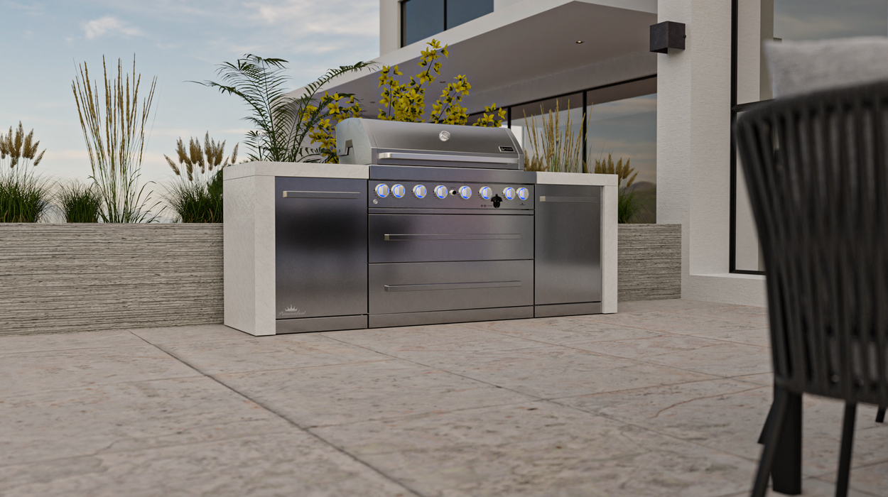 Mont Alpi Outdoor kitchen 6-burner Deluxe Island + Cover 2.4M