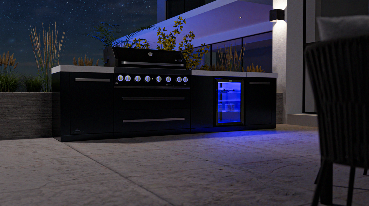 Mont Alpi Outdoor kitchen 805 Black Stainless Steel Island with Beverage Center MAi805-BSSBEV - 3.4M