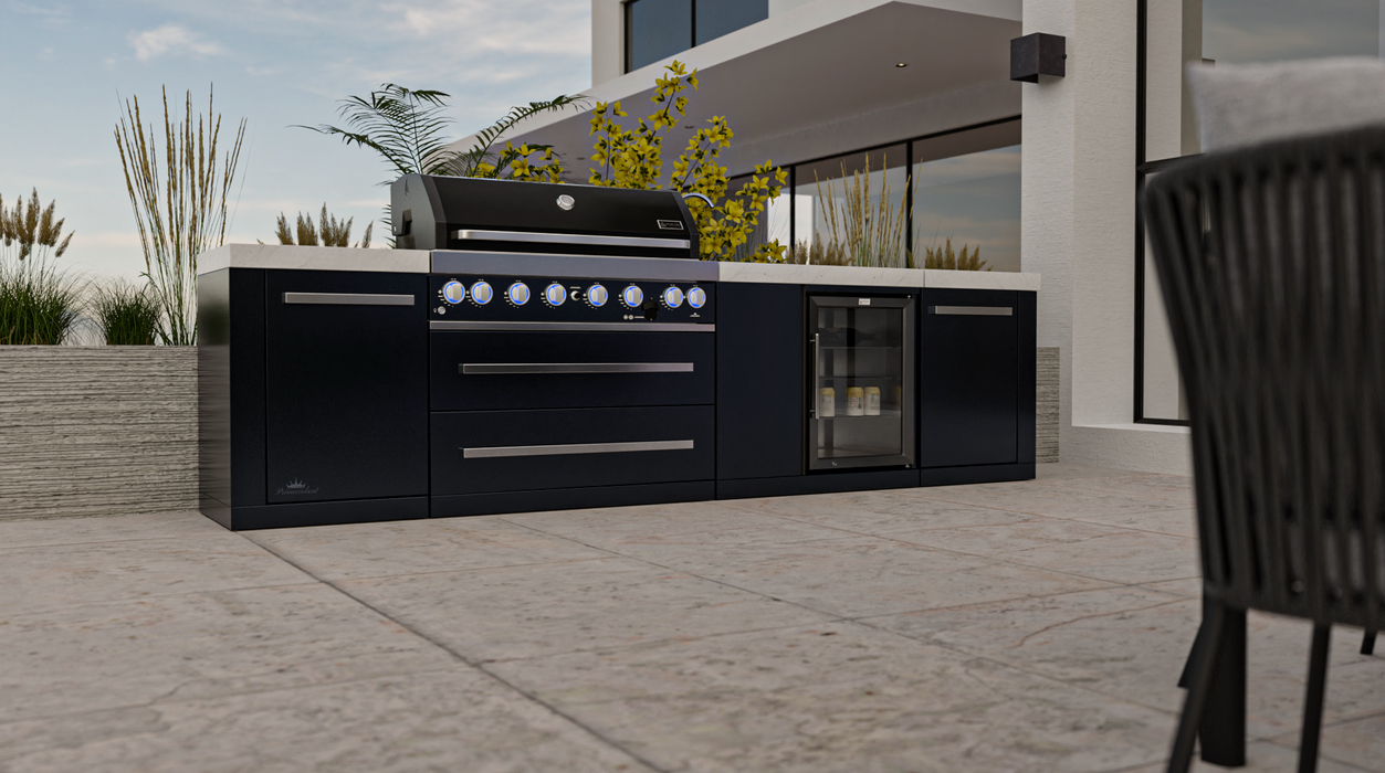 Mont Alpi Outdoor kitchen 805 Black Stainless Steel Island with Beverage Center MAi805-BSSBEV - 3.4M