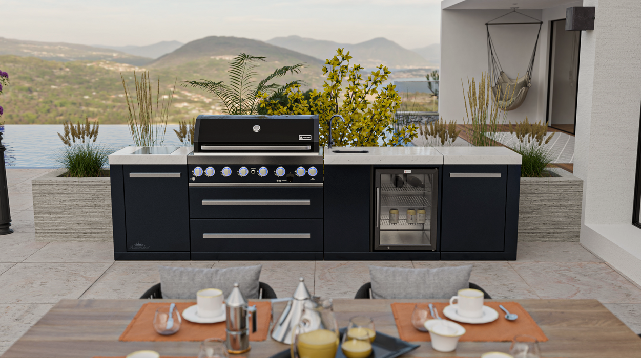 Mont Alpi Outdoor kitchen 805 Black Stainless Steel Island with Beverage Center MAi805-BSSBEV - 3.4M