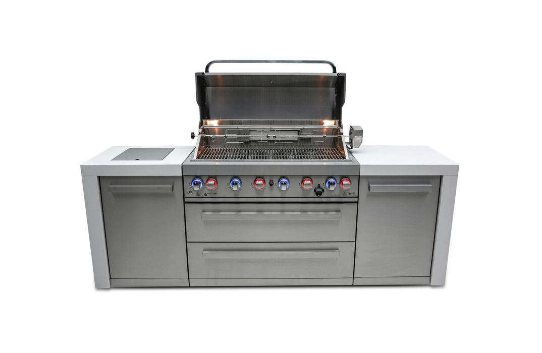 Mont Alpi Outdoor kitchen 6-burner Deluxe Island + Cover 2.4M